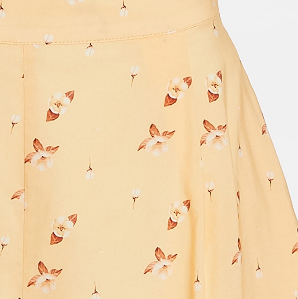 WeWoreWhat We Wore What Etoile Shorts High Waist Flowers Impala Yellow White L - Picture 5 of 16